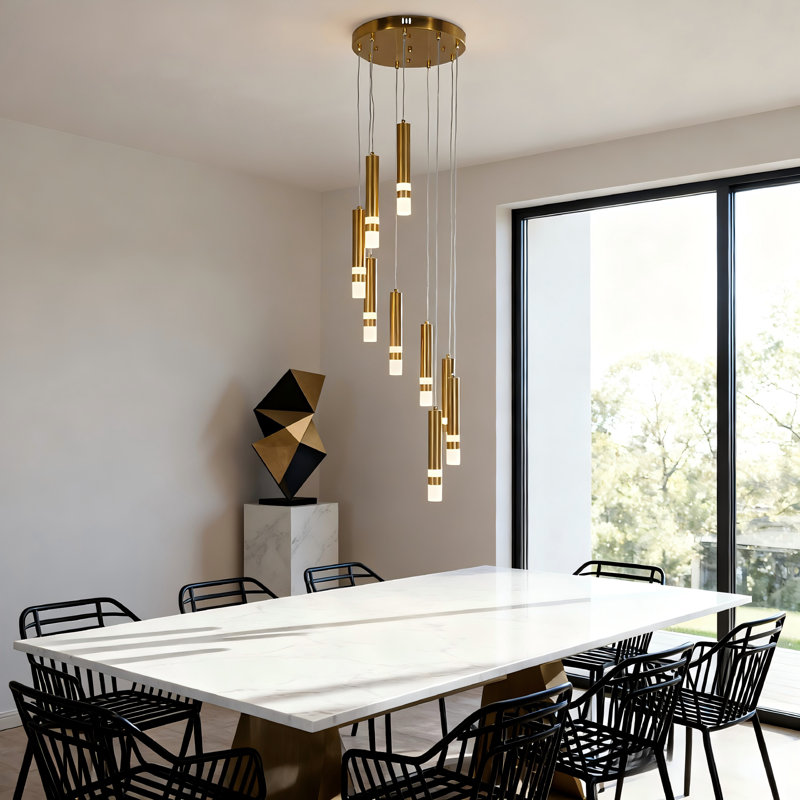 Modern 9 - Light Cluster Chandelier With Led Light Kit