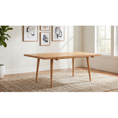 Table de salle à manger rectangulaire Fabra de 79 pouces en bois couleur miel