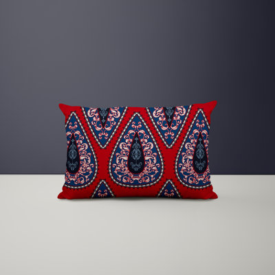 Paisley Outdoor Reversible Throw Pillow
