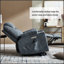 Fauteuil inclinable robuste en polyester avec massage vibratoire à 8 points, chauffage lombaire, ports USB et Type-C et porte-gobelets en acier inoxydable-1454986494