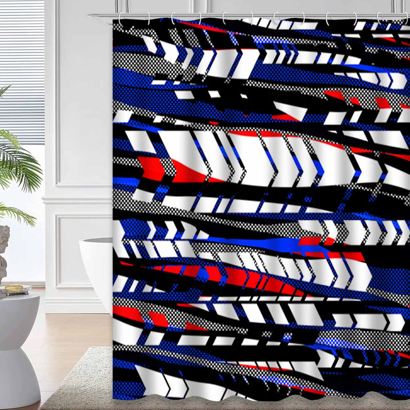 Rideau de douche Stripes Dots Arrows, L 72 po x l 72 po