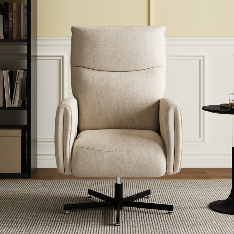 Fauteuil inclinable électrique beige avec pivotement à 360 °, inclinable électrique et de type C, pour la maison et le bureau, velours pivotant à assemblage rapide, salon de bureau confortable, processus sans effort