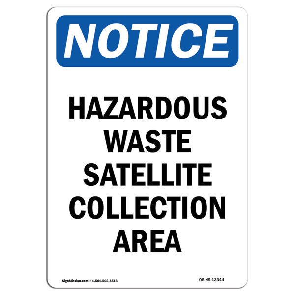 SignMission Hazardous Waste Satellite Collection Sign | Wayfair