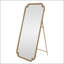 Miroir pleine grandeur avec support, grand miroir d'appoint 70,1 po x 31,9 po suspendu au sol ou suspendu au mur pour le salon de la chambre à coucher, or antique