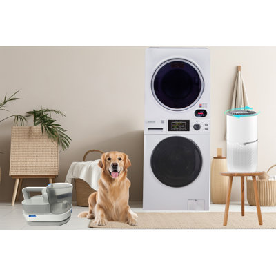 Equator Advanced Appliances Pet Package Washer & Dryer Set with Stackable 1.62 Cubic Feet Front Load Washer and 3.5 Cubic Feet Electric Dryer with Stacking Kit