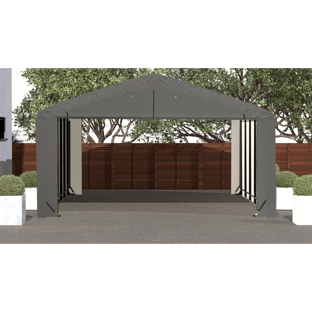 ShelterTube Wind and Snow-Load Rated Garage, 20x27x10 Grey ShelterLogic