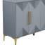 Élégante unité de rangement à quatre portes - avec tablettes réglables et buffet Charm avec motif triangulaire à deux tons-576686007