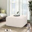 Carré en velours côtelé beige rembourré, avec système de ressorts ensachés pour le luxe, l 30,6 x P 16,24 H construit pour une utilisation à long terme dans les maisons,