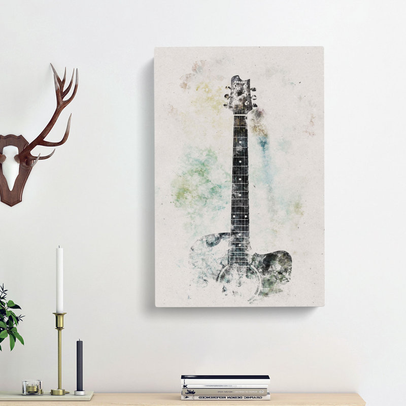 Acoustic Guitar - Wrapped Canvas Painting, 76cm H x 50cm W x 3cm D