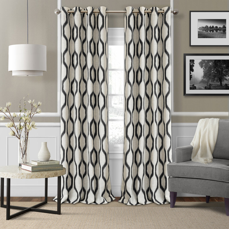Clayburgh Room Darkening Polyester Single Curtain Panel, 52"W x 95"L, Black