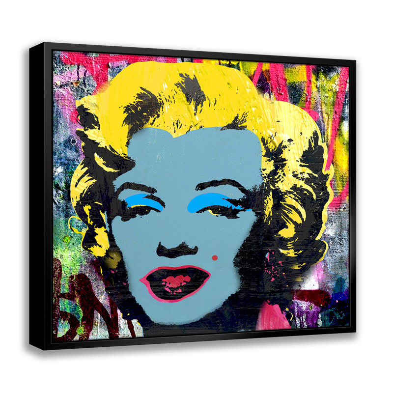 Marilyn Graffiti Pop Art, estampe numérique sur toile avec cadre flottant vertical, H 18 po x l 18 po