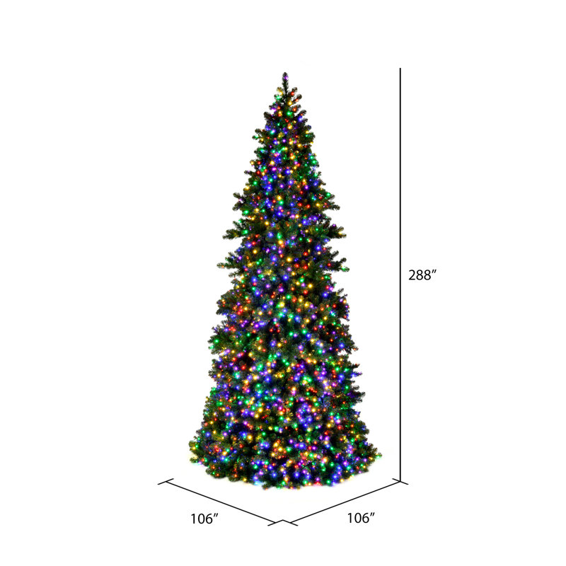 Artificial Christmas Tree with Lights, Multicolored, 24'