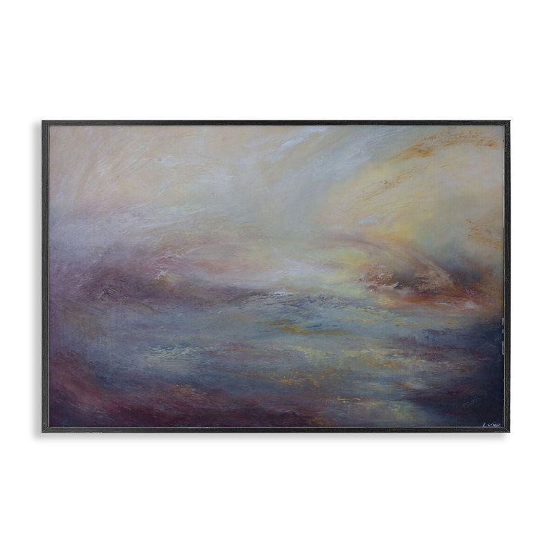  Art abstrait giclée par Lydia Orange, H 16 po x l 24 po, Giclée encadrée noir minuit