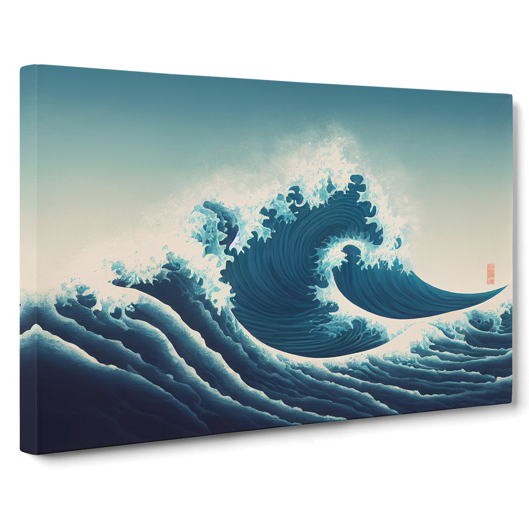Graceful Japanese Wave - Wrapped Canvas
