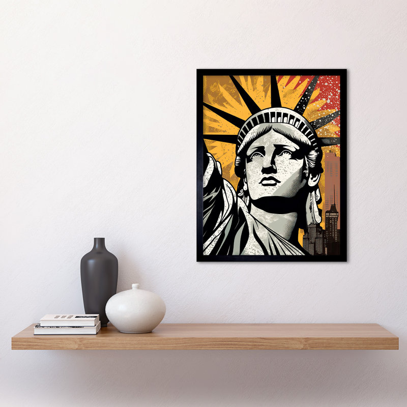 Alekper Statue Of Liberty Comic Book Style New York City - Single Picture Frame Print