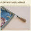 Chemin de table avec broderie pivoine et support en silicone, ivoire, 72 po x 14 po-94045280-94045282