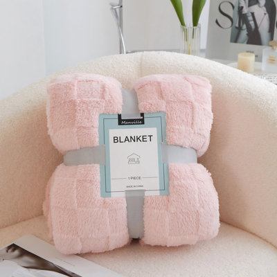  Soft And Cozy Checkered Fleece Throw Blanket For Bed & Sofa.