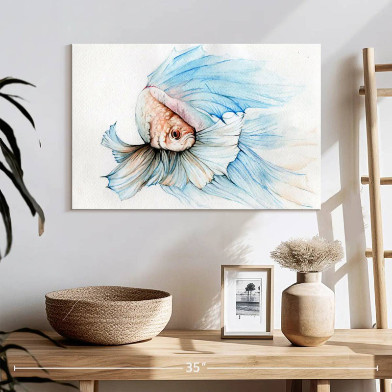 Blue Betta Fish, 16" H x 24" W