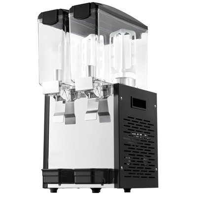 Distributeur de boissons commercial 2 réservoirs 10 L / 10,6 pte par réservoir, distributeur de jus en acier inoxydable, machine à boissons glacées et à thé avec température de refroidissement de 45 54 à 54 ℉, pour les boissons froides