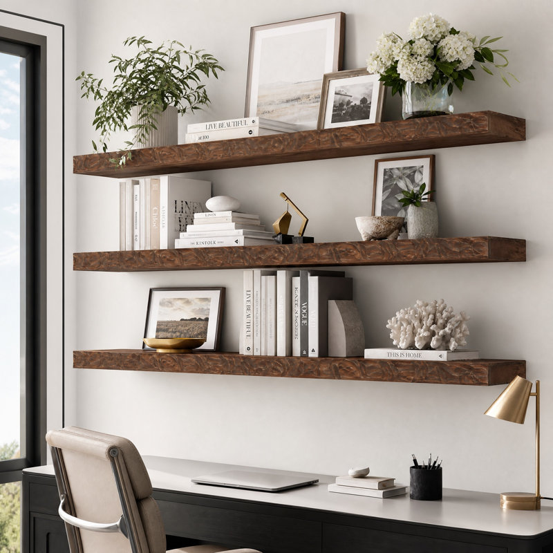 47" Long Wood Wall Floating Shelves