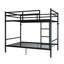 Lit superposé simple au-dessus de simple en métal robuste - charge maximale de 485 lb, structure en acier renforcé avec garde-corps de 14 po de hauteur, structure de lit robuste et peu encombrante pour enfants, adolescents, adultes, sans sommier tapissier