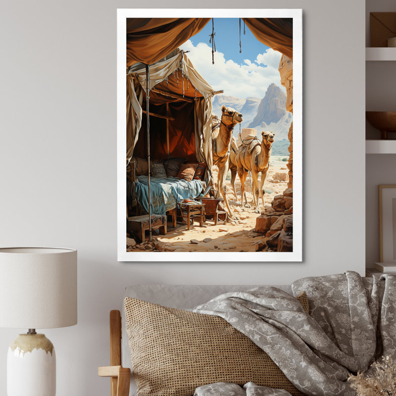 «Asian Art Silk Road», art mural asiatique sur toile, H 20 po x l 12 po x P 1 po, Impression blanche sur toile encadrée