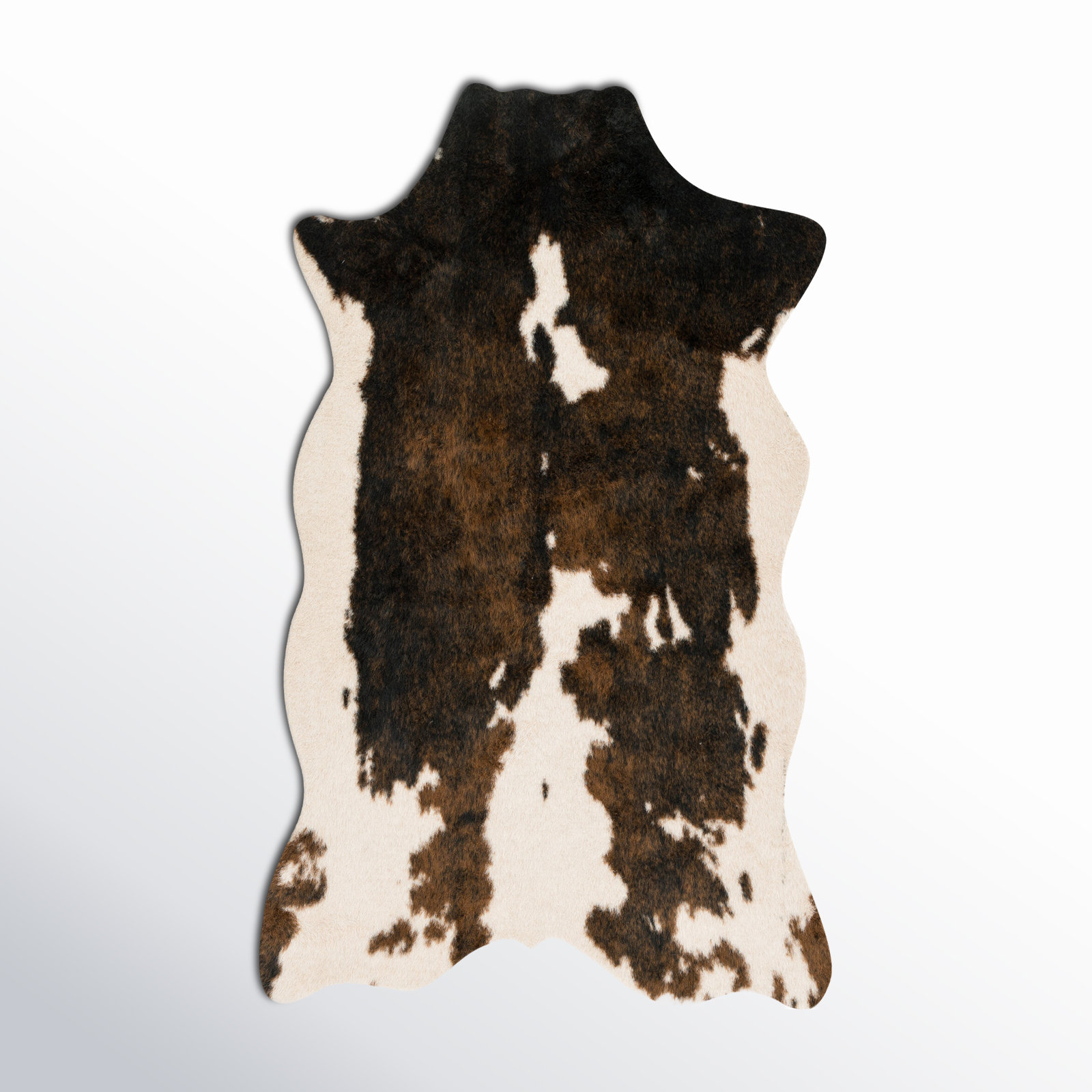 Epic Beige Brown Faux Cowhide Rug, Novelty 5' x 6'6"
