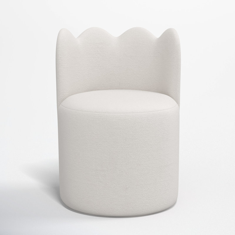 Dahlia Wavy Back Dining Chair, Bella Light Gray Performance Velvet
