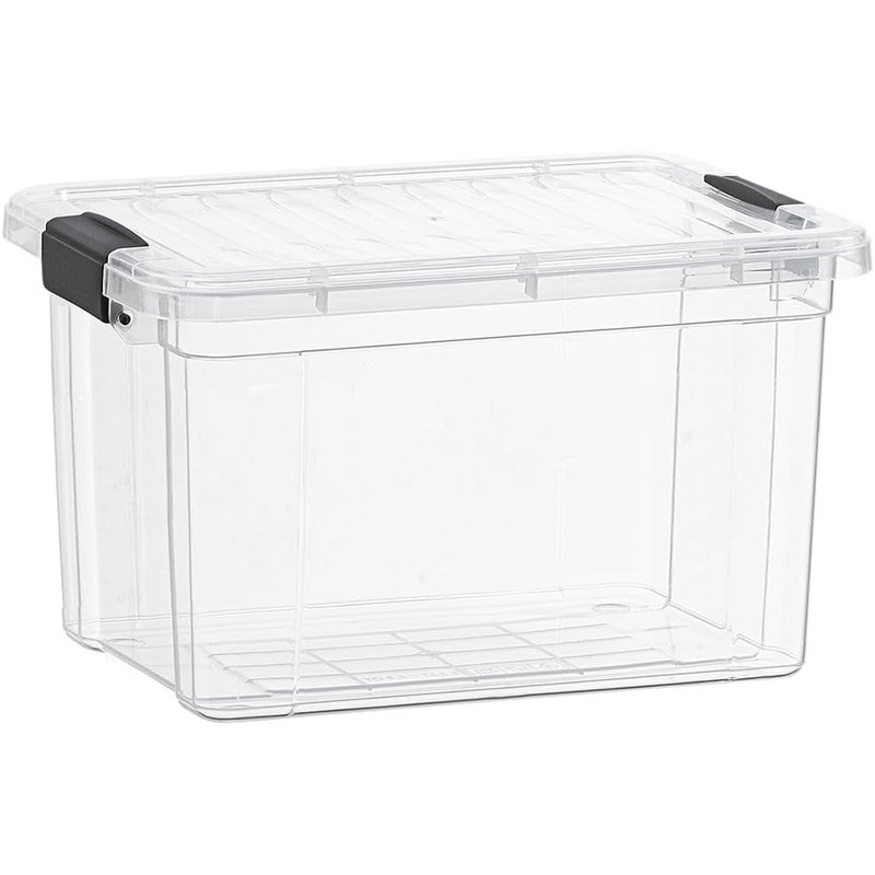 Latitude Run® Clear Storage Bins with Lids, 4 Pack- Plastic Storage Boxes for Home, 49 qt