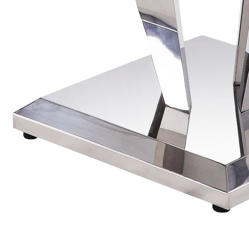 Light Grey And Silver End Table