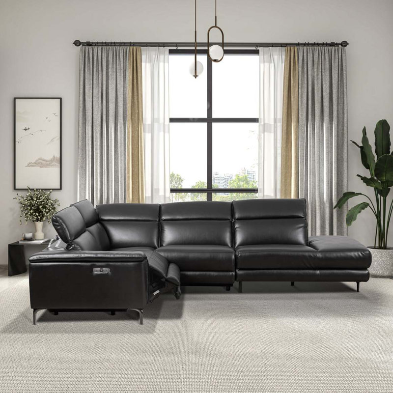 Canapé modulaire inclinable Zander - Polyuréthane noir