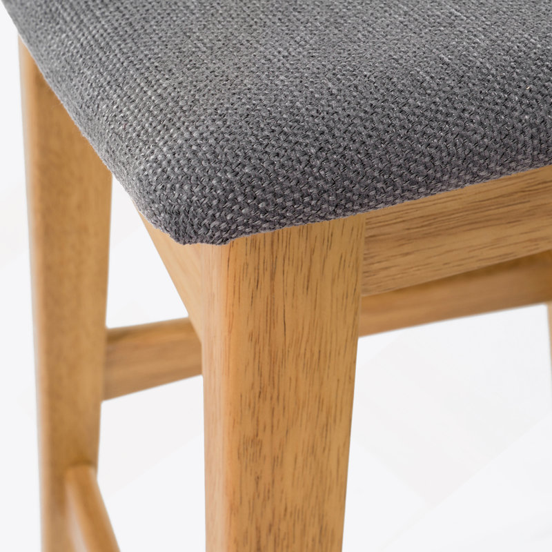 Tabouret de bar, Gris foncé, Chêne