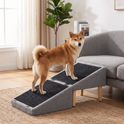 Rampe pour animaux avec rangement - gris