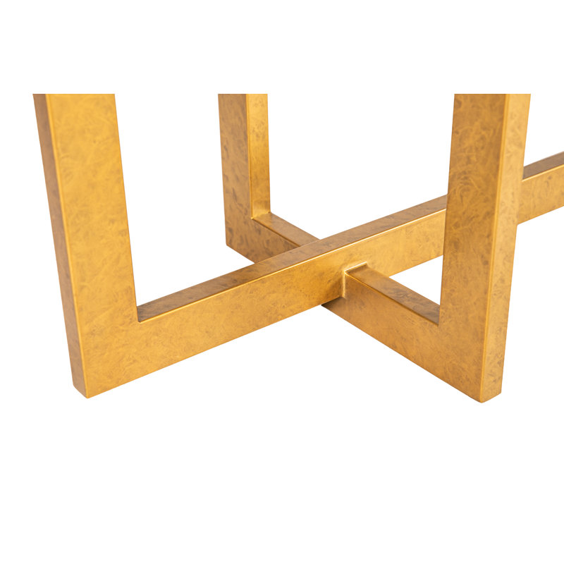 Chicago 72" Console Table, Carrera Marble, Royal Gold