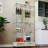 Quick - Assembly 4 Tier Tempered Glass Storage Case With 13 Colour Led Lighting, 2 Drawers And Design For Living Room, Office White Natural Modern Stylish Door Display Cabinet Lights, Large Shelves-2104419231