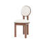 Chaise de salle à manger en polyester et tissu beige avec structure en bois (ensemble de 2)