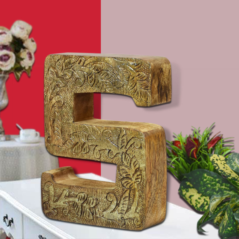 Haddam Text & Numbers Letter Block, S, Gold