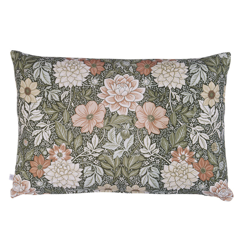 Boråstapeter Dahlia Garden Pillow, 20"H x 20"W, Square, Green/Pink Floral