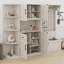Armoire de vestibule multifonctionnelle gauche-droite avec rangement et crochets, armoire de rangement / arbre d'entrée 2 en 1-1300181038