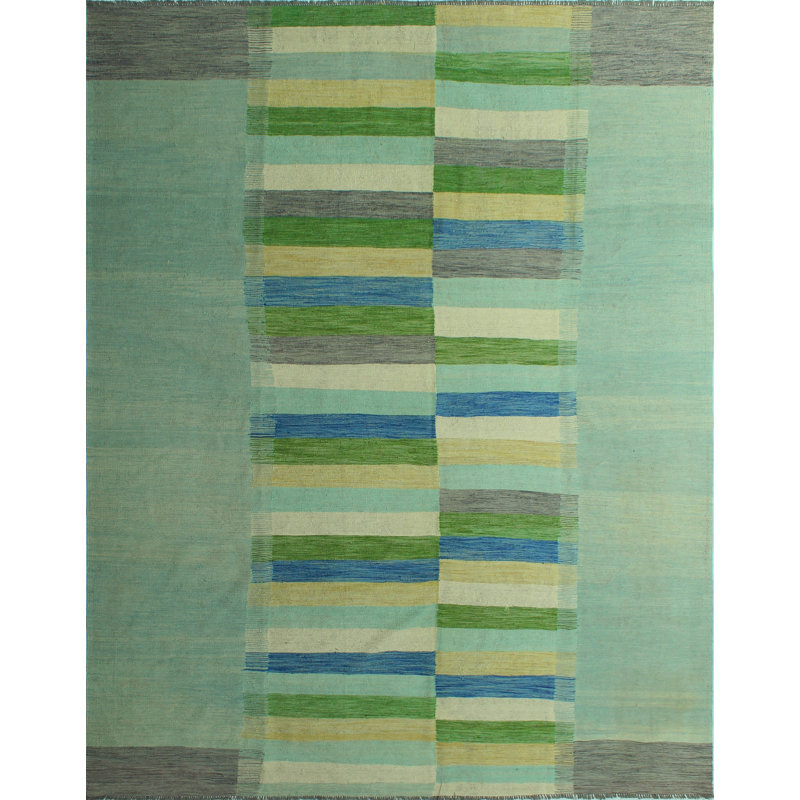 Tapis vert clair en laine Ames