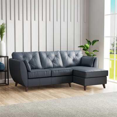 Hoxton 3 Seater Leather Maxi Sofa Chaise
