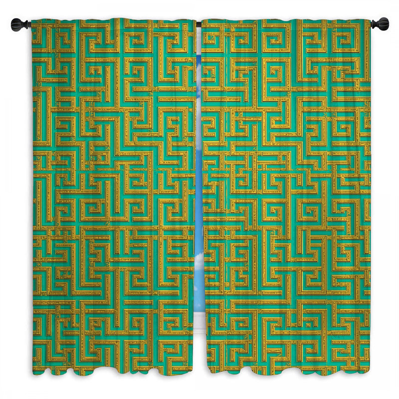 Rideaux de fenêtre à motif de labyrinthe complexe et obscurcissant - 2 panneaux, 40 po x 61 po - 2 panneaux, Transparent