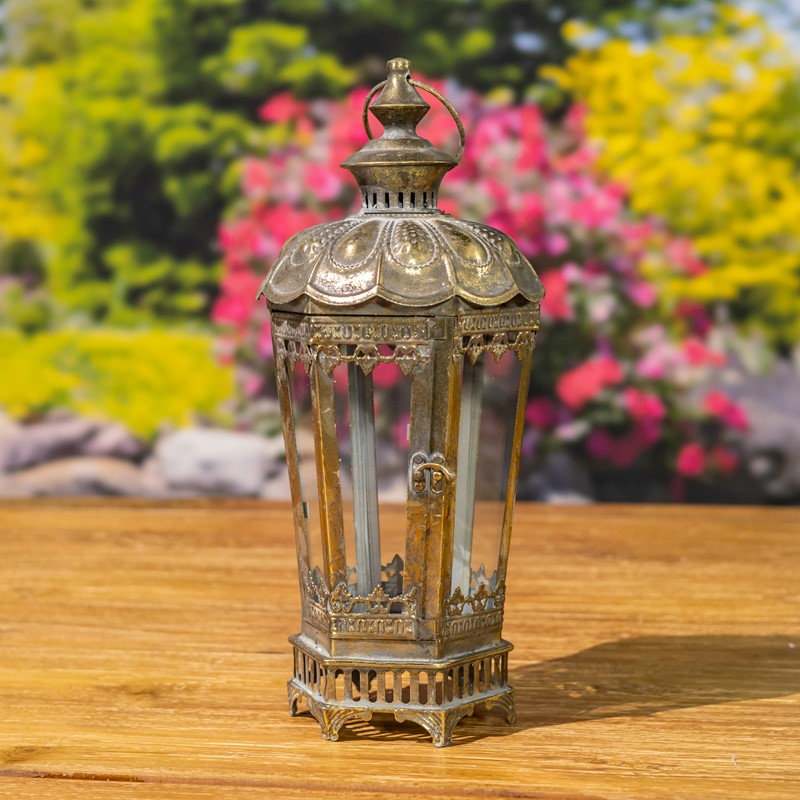 17,75 po Grand terrarium en fer / verre Bella Bella, Gold