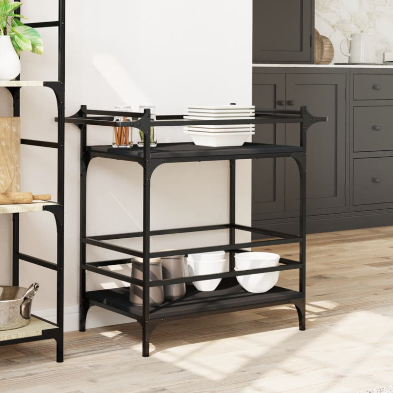 Newlon Metal Bar Cart, Black