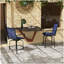 Tabourets de bar d'extérieur avec accoudoirs Outsunny, ensemble de 2 chaises de patio pivotantes à 360 ° avec tissu en maille haute densité, chaises de salle à manger à cadre en acier pour balcon, bord de piscine, jardin, bleu marine-157143796