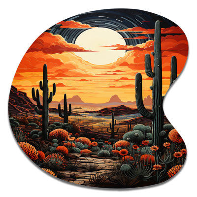 Marquard - Cactus Drop Shape Assymterical Metal Wall Art