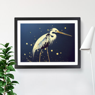 Heron Bird Splatter Vol.1 1 Piece Single Picture Frame Wall Art