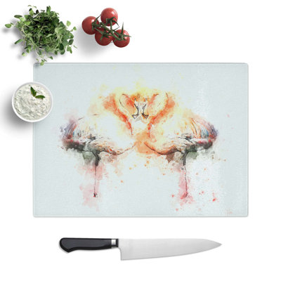 Tempered Glass Flamingo Chopping Board