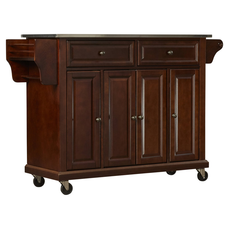 Haslingden Kitchen Island, Vintage Mahogany/Antique Brass