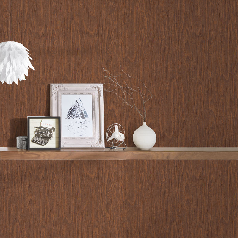 Averie 10.05m x 70cm Matte Wallpaper Roll, Brown/Terracotta/Red